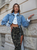 Giacca in jeans con strass