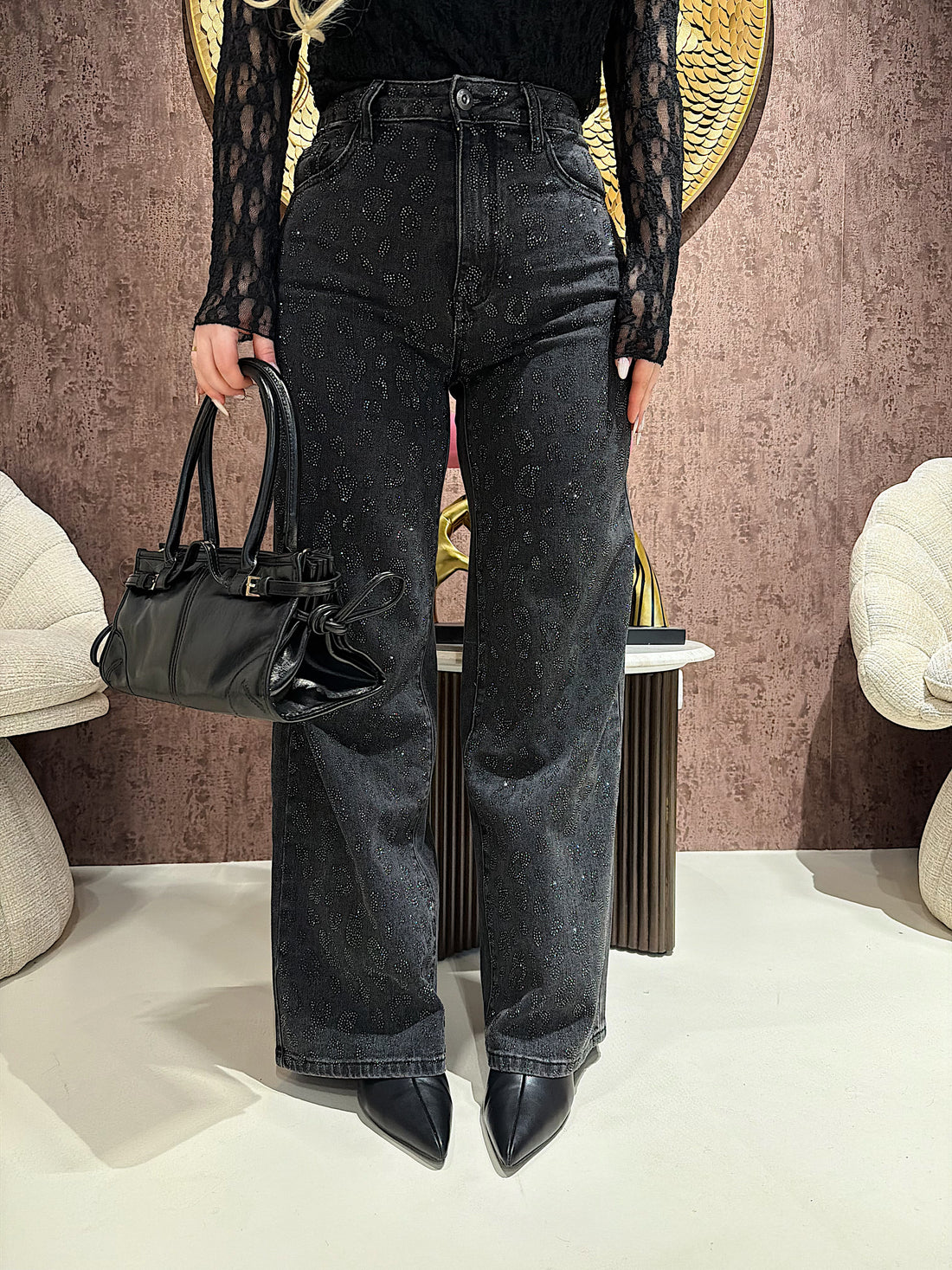 Jeans Leopard Spark Denim Black