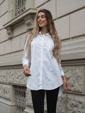 Camicia over bianca senza taschino