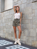 Short con fiocco verde militare