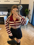 Maglione a righe bordeaux
