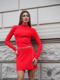 Abito in maglia rosso