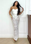 Abito in pizzo bianco con body