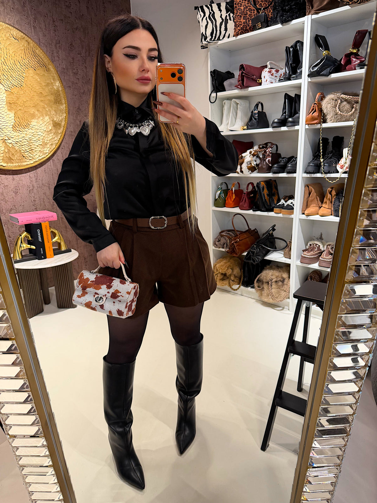 Short  in panno con cintura