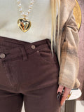 Jeans a Vita brown Asimmetrica Twist Up