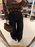 Jeans Turn Up Wide Leg con cintura