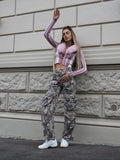 Maglione con pelliccia rosa