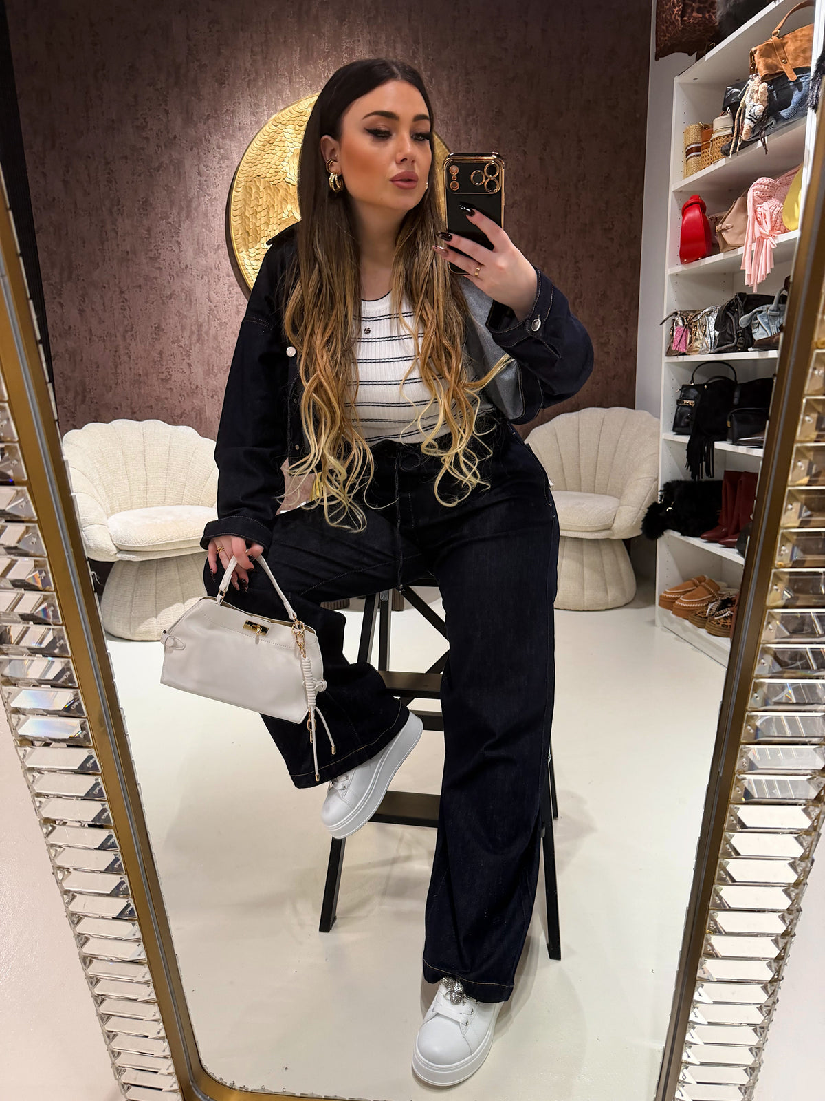 Completo Elastic Denim scuro