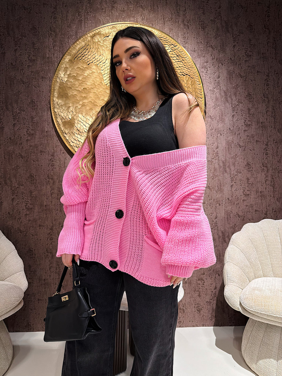 Cardigan in maglia con polsino