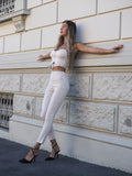 Completo top e pantalone con strass burro