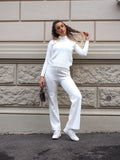 Completo basic maglia e pantalone bianco