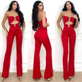 Tuta a fasce rosso con gioielli flame