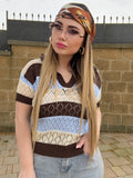 Maglia traforata Brown
