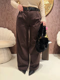 Pantalone in velluto con cintura