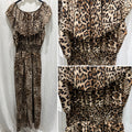 Tuta animalier con scollo a barchetta