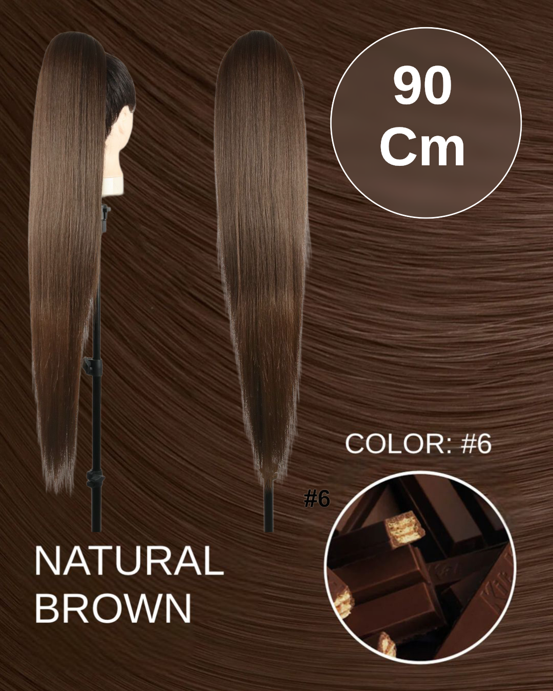Coda extra long 90cm liscia con Coulisse vari colori