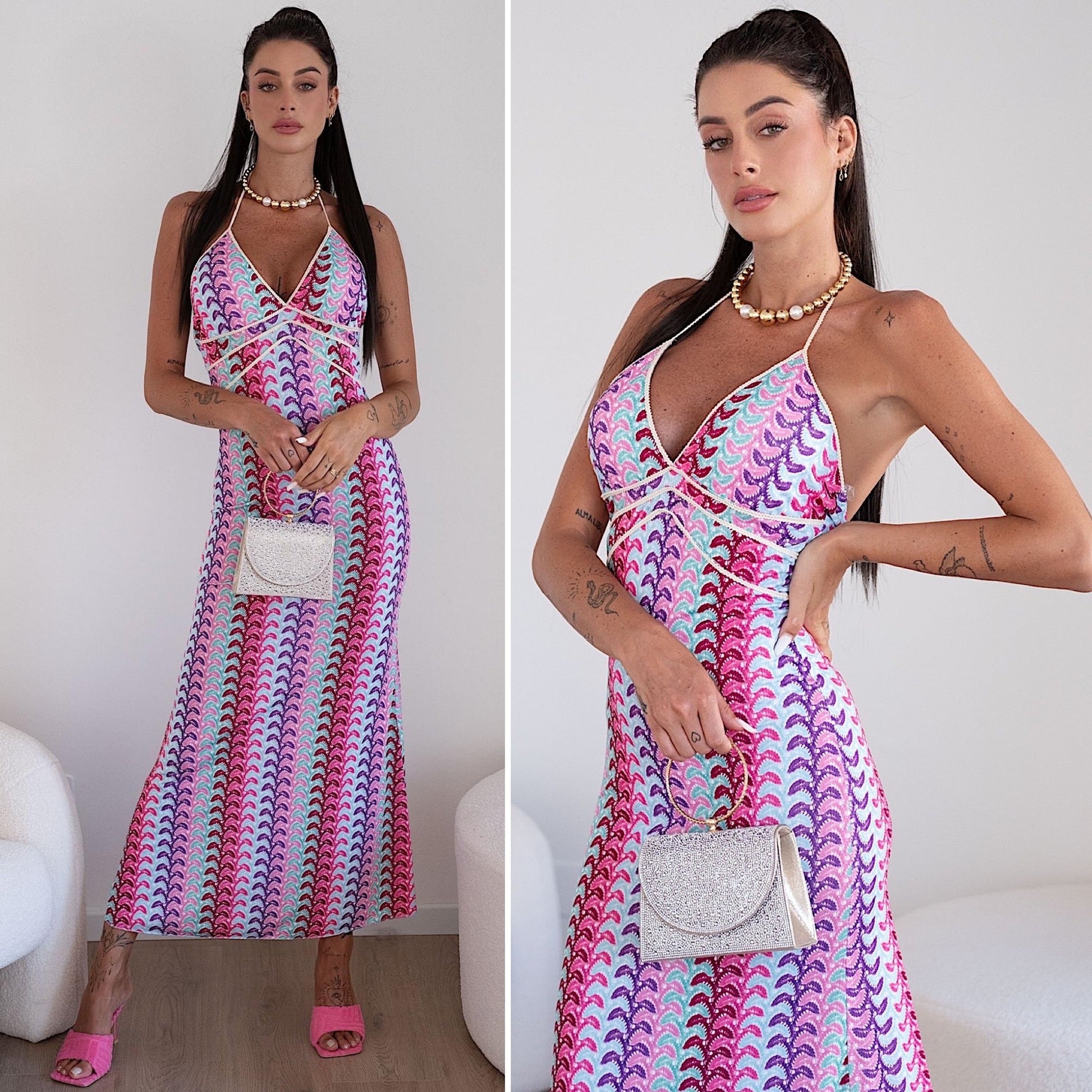 Abito con sfumature rosa