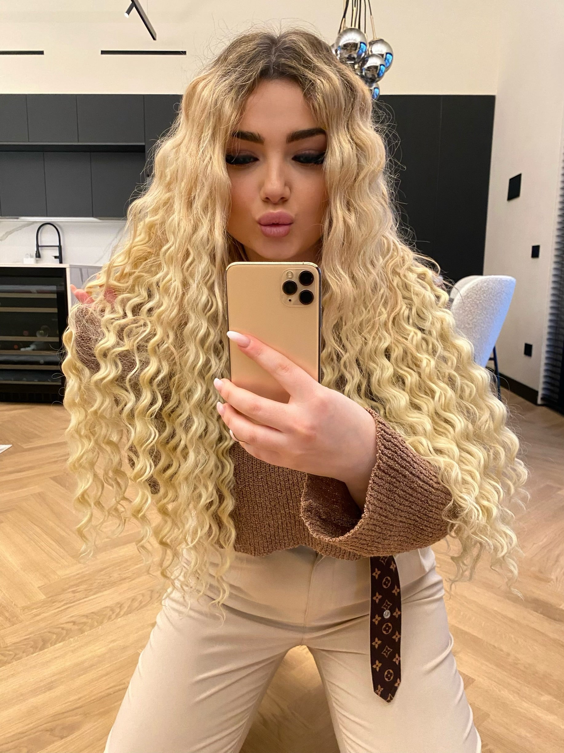 Clip Extension Riccia Biondo platino