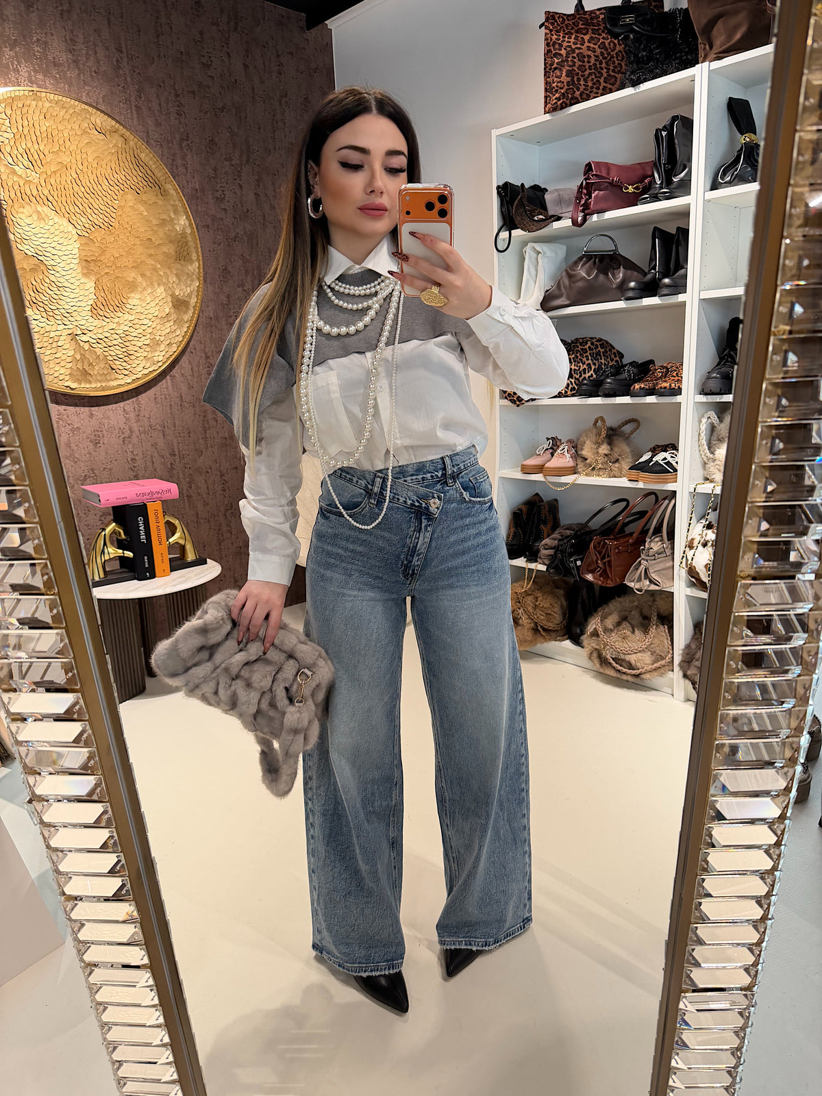 Jeans a Vita Asimmetrica Twist Up