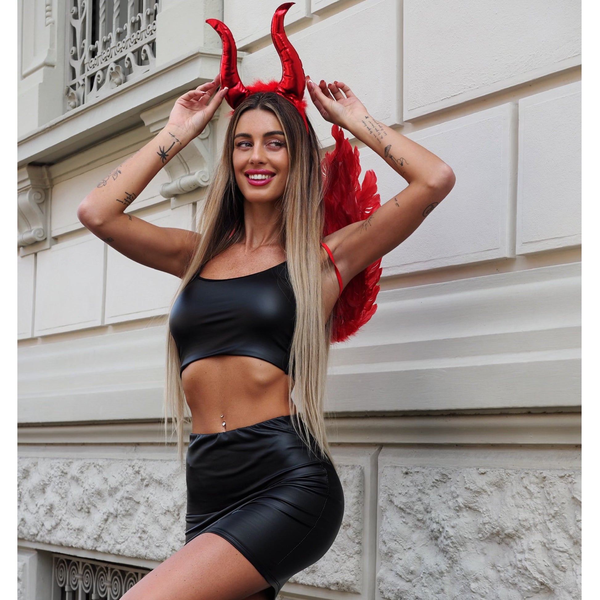 Cerchietto con corna rosse  ( Diavolo Halloween)