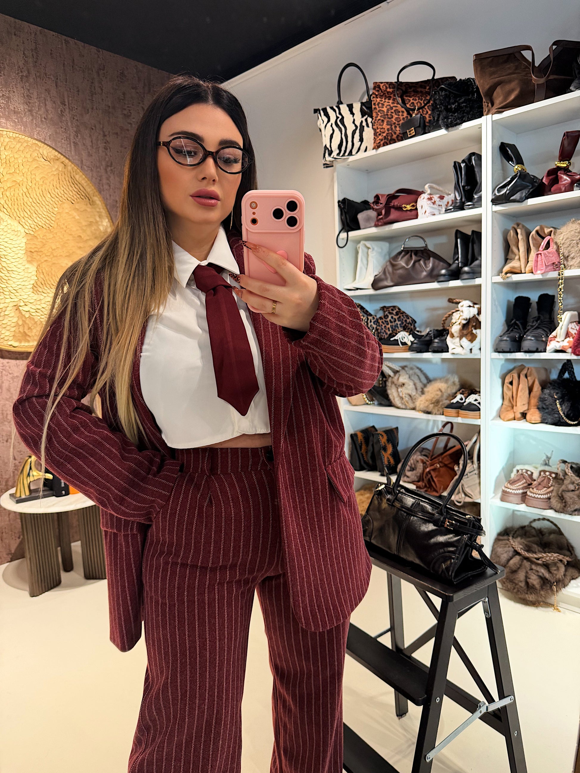 Completo due pezzi a righe