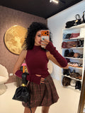 Top a Collo Alto con Manicotti Coordinati
