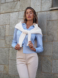 Maglione panna con trecce