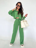 Set due pezzi camicia e pantalone pistacchio