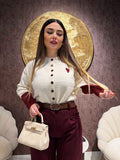 Maglioncino con cuore e dettagli bordeaux