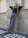 Pantalone a palazzo con cintura