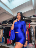 Set top e gonna blu elettrico