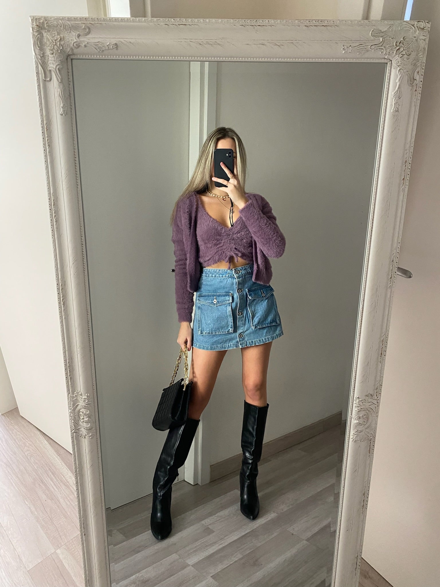 Due pezzi Cardigan e top glicine