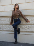 Giacca in ecopelle choco