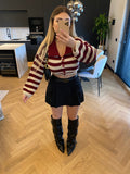 Maglione a righe bordeaux