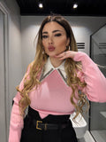 Maglioncino rosa con strass