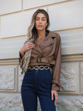 Giacca in ecopelle choco