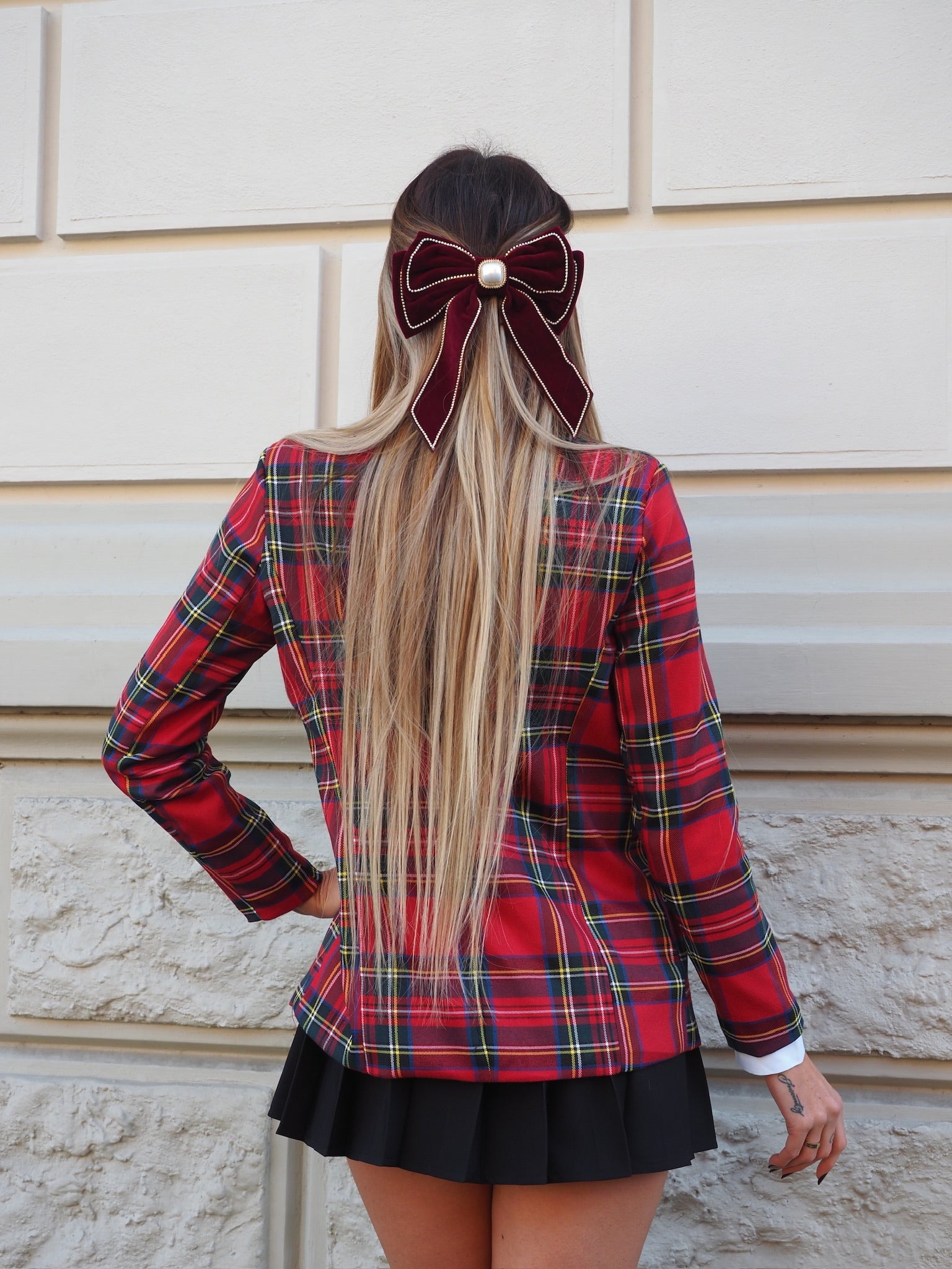 Fiocco per capelli con perla e strass
