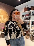 Felpa Cow print con lucchetto