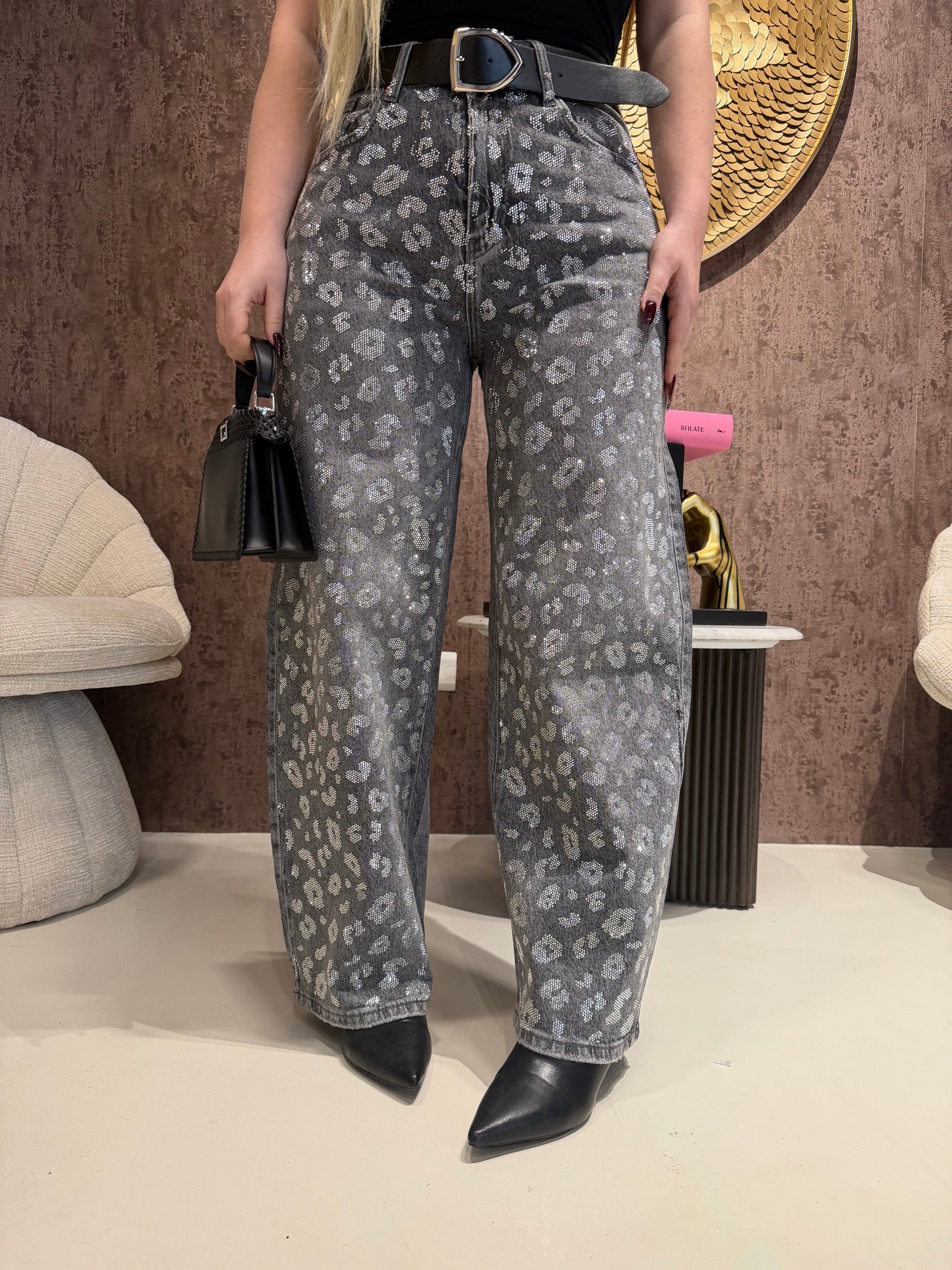 Jeans Animalier Grey con cintura