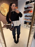 Felpa con camicia e fiocchetto
