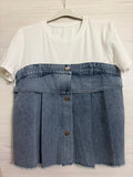 T-shirt con dettaglio in denim