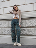 Cargo maxi con tasconi jeans macchiato