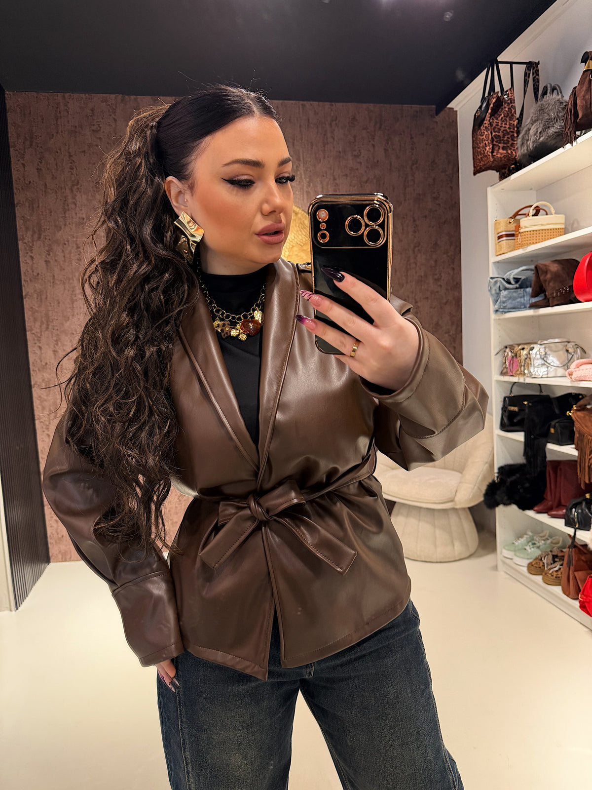 Giacca Leather ecopelle