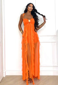 Abito con stella e tulle arancio