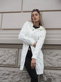 Cardigan bianco a trecce