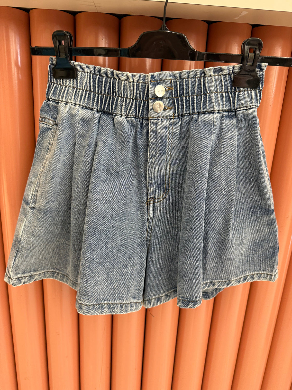 Short in jeans con elastico Dark Blue
