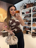 Completo top e pantalone cow print