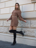 Abito in maglia choco con trecce