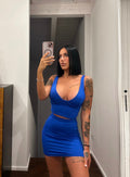 Completo top e gonna blu