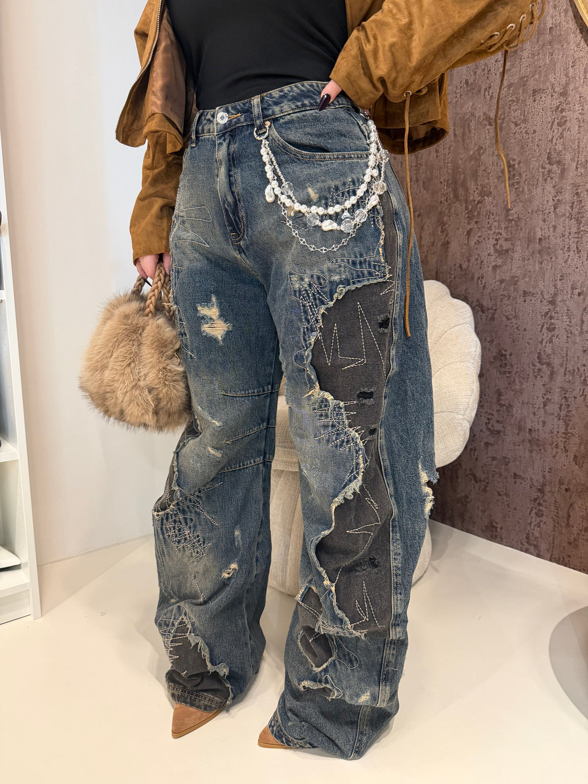 Jeans Ballon con Catenina